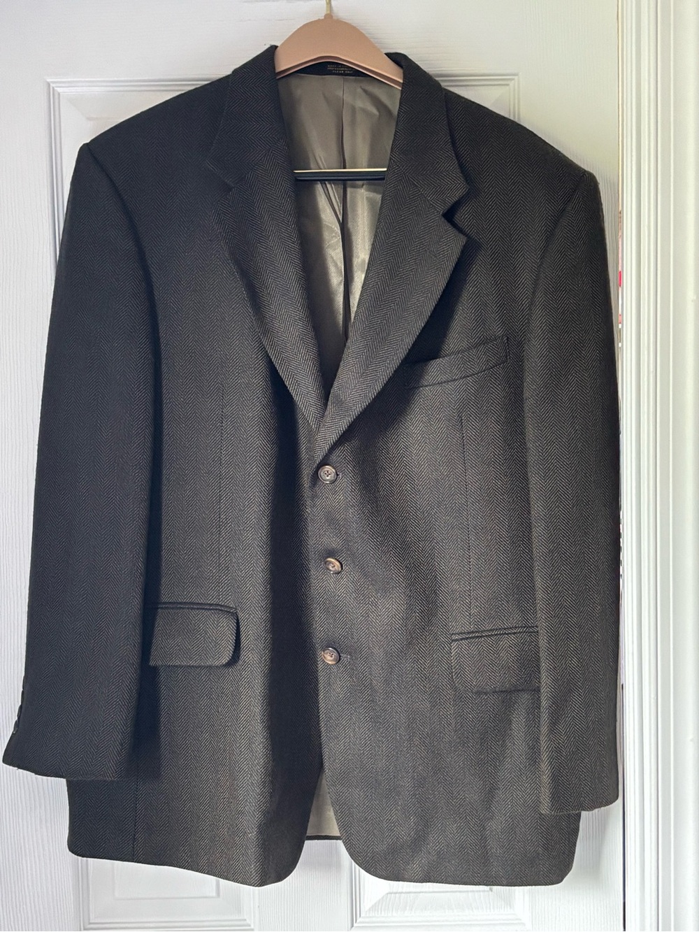 Oscar de la Renta Brown and Olive Herringbone Sport Coat